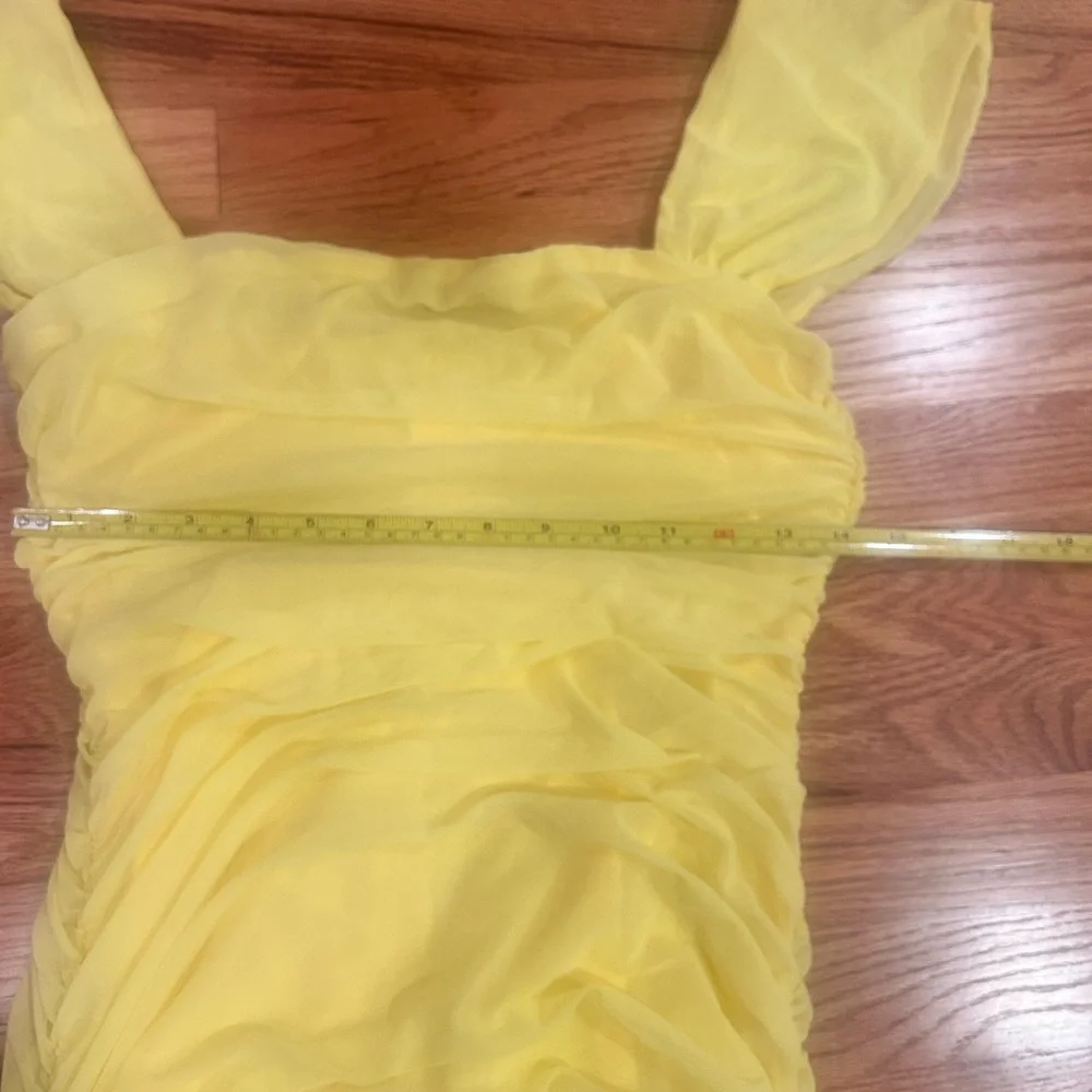 Yellow Ruched Dress - Picture 2 of 7